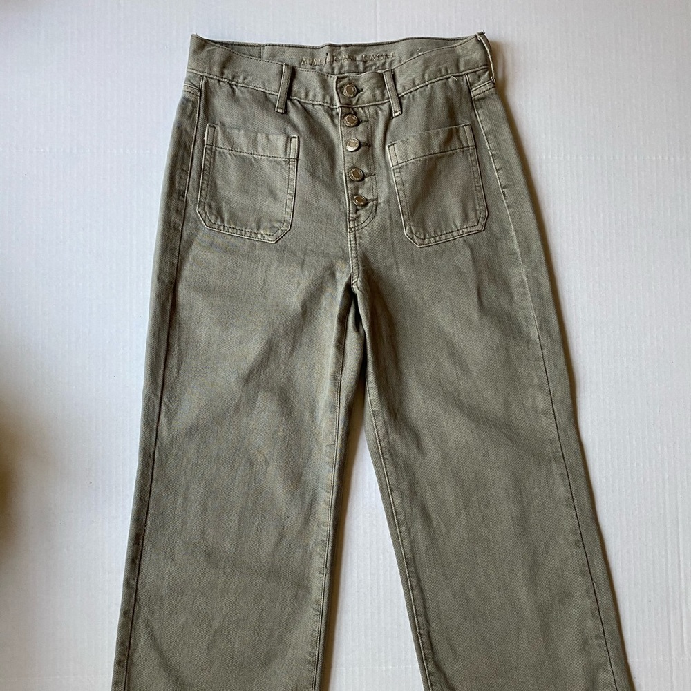 American Eagle Dusty Green High Waisted Jeans